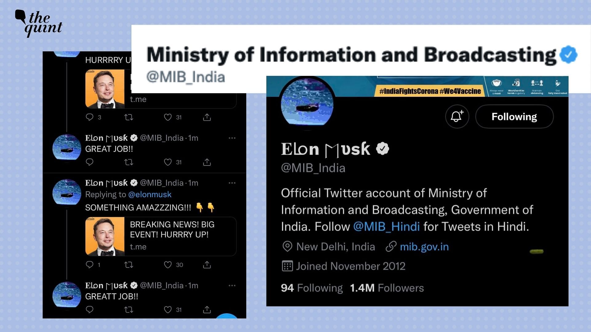 <div class="paragraphs"><p>The Twitter handle of the Union Information and Broadcasting (I&amp;B) Ministry was compromised earlier on Wednesday morning, and subsequently restored. </p></div>
