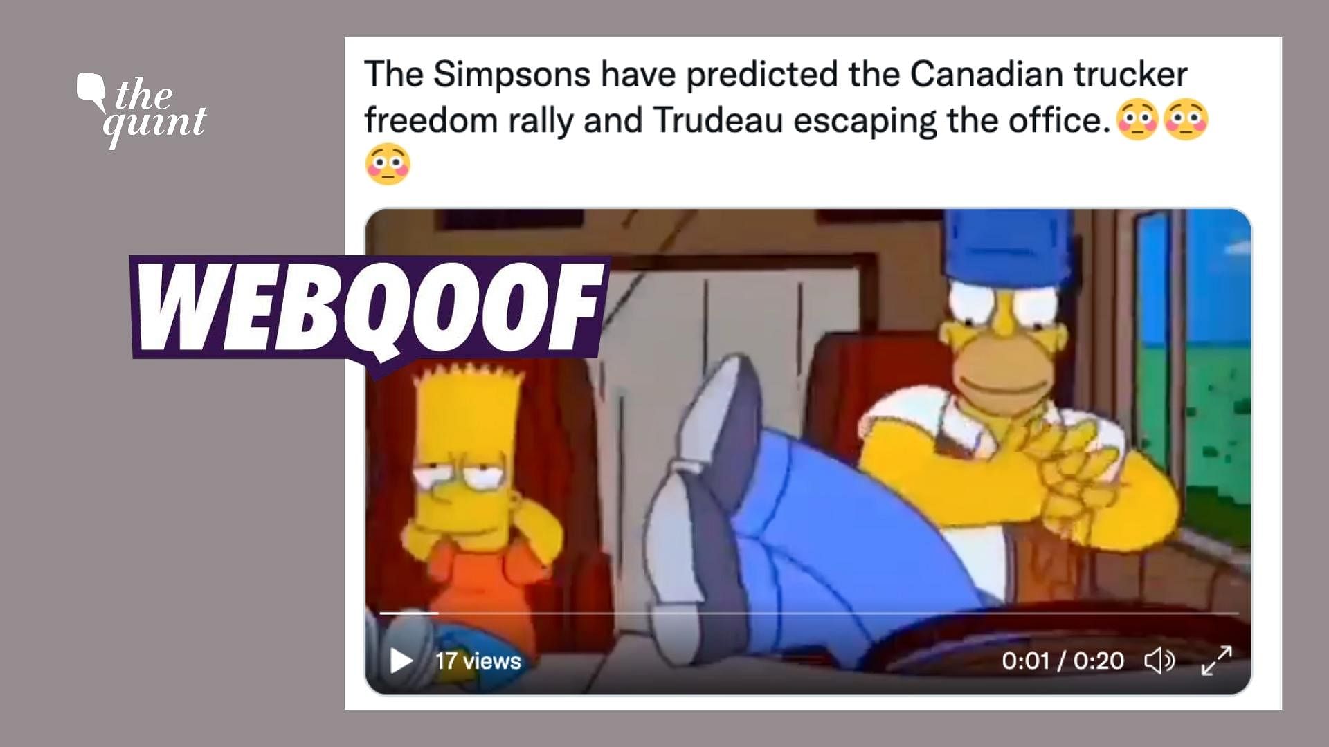 <div class="paragraphs"><p>The video claims that 'The Simpsons' show had predicted the truckers' anti-vaccination protest in Ottawa, Canada.</p></div>