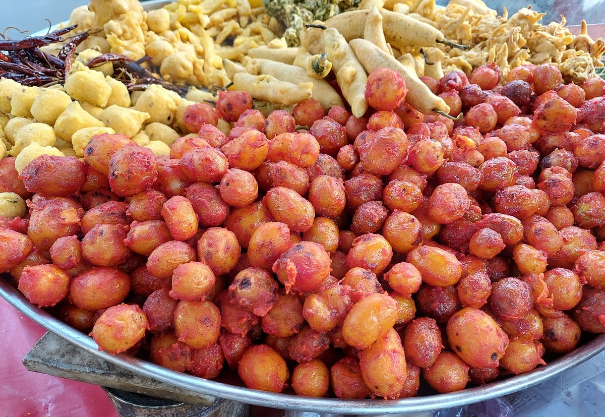 Barule is made of crunchy baby potatoes that are fried in mustard oil and served with green chutney.