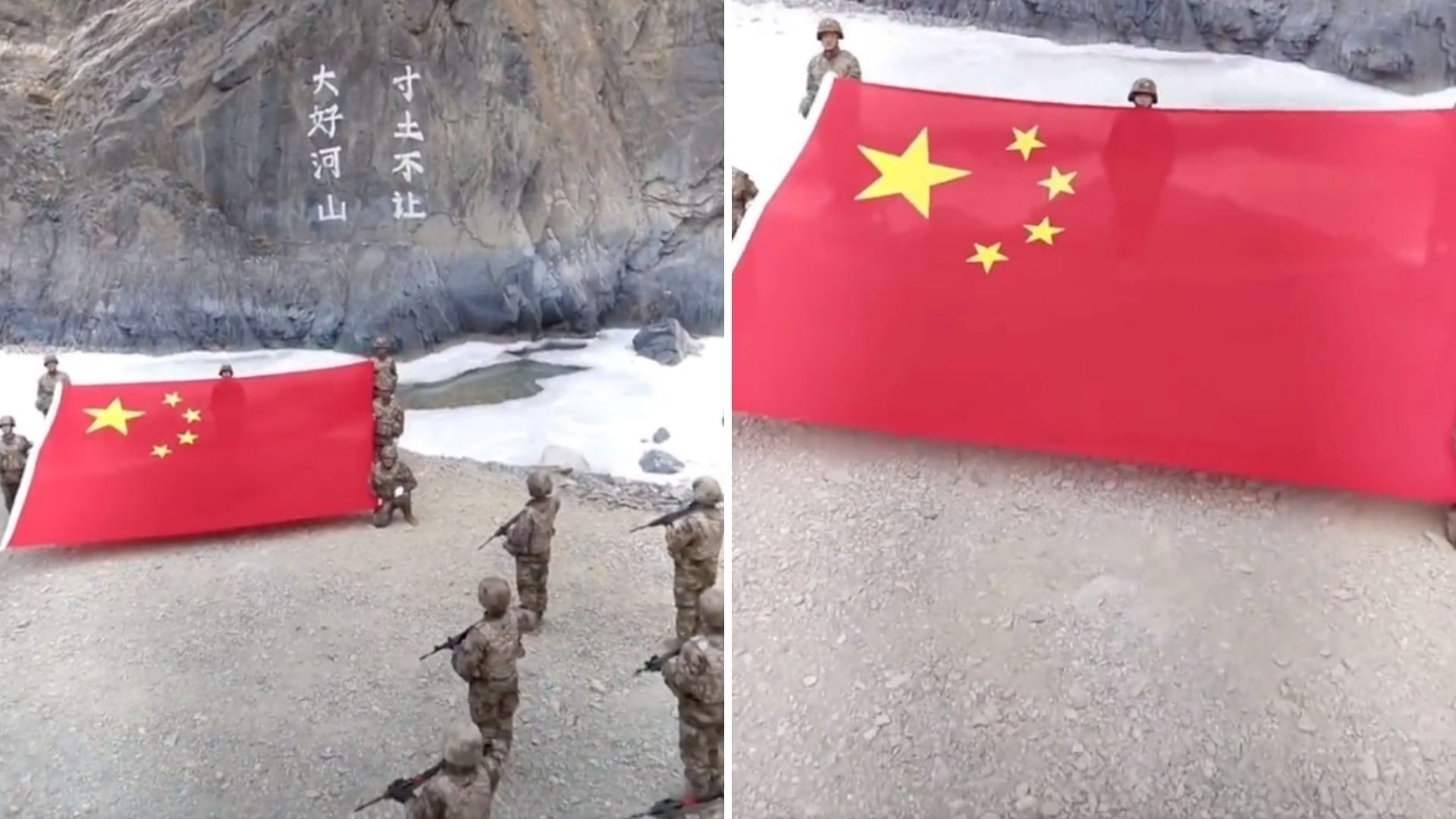 <div class="paragraphs"><p>A video shared by the Chinese media shows the Chinese flag at the Galwan Valley.</p></div>