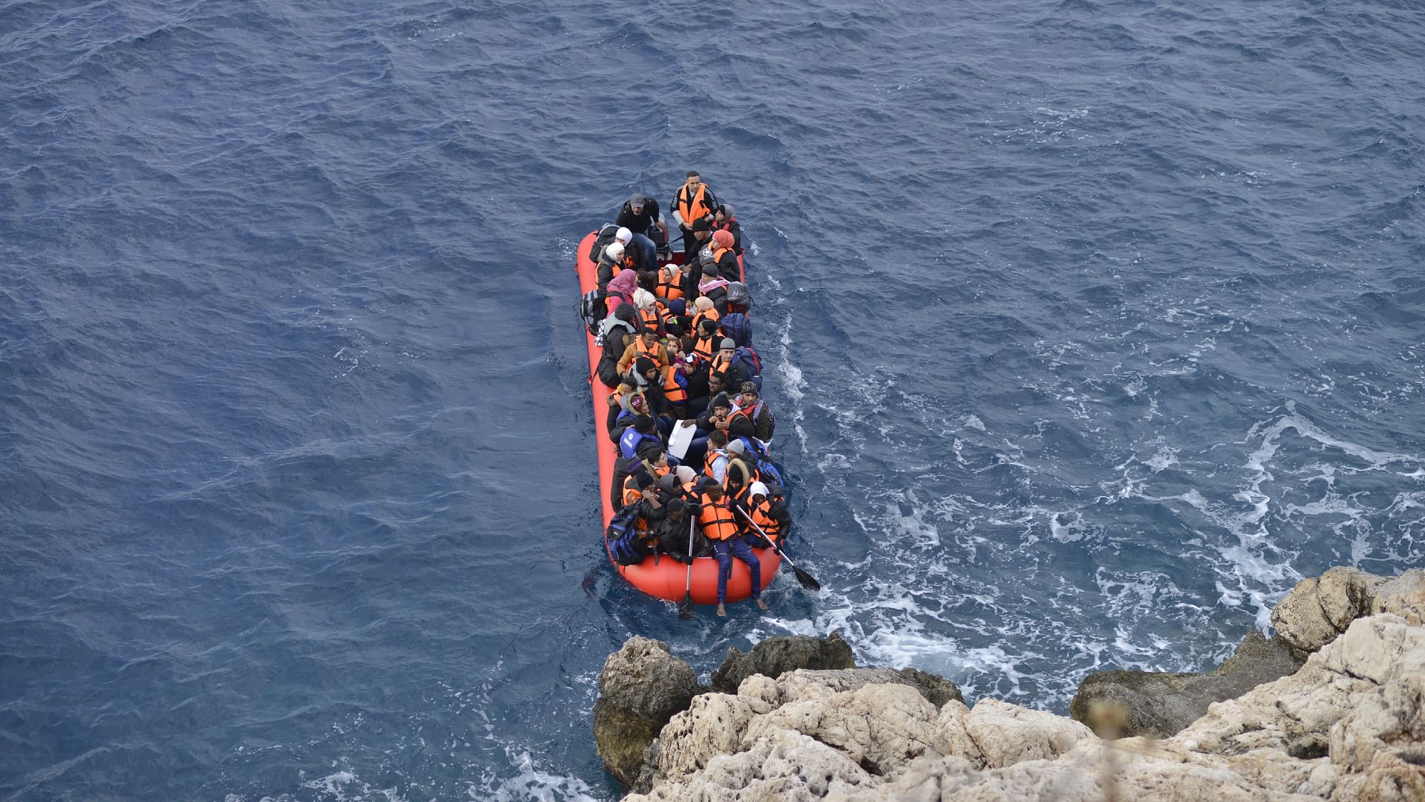 <div class="paragraphs"><p>An inflatable boat carrying refugees and other migrants approaching the south coast of Turkey.&nbsp;Image used for representational purposes.</p><p></p></div>