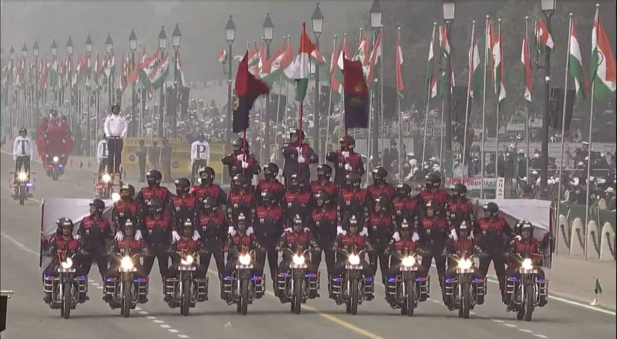 A bike show by the women officers of the BSF was among the most lauded performances of the parade.