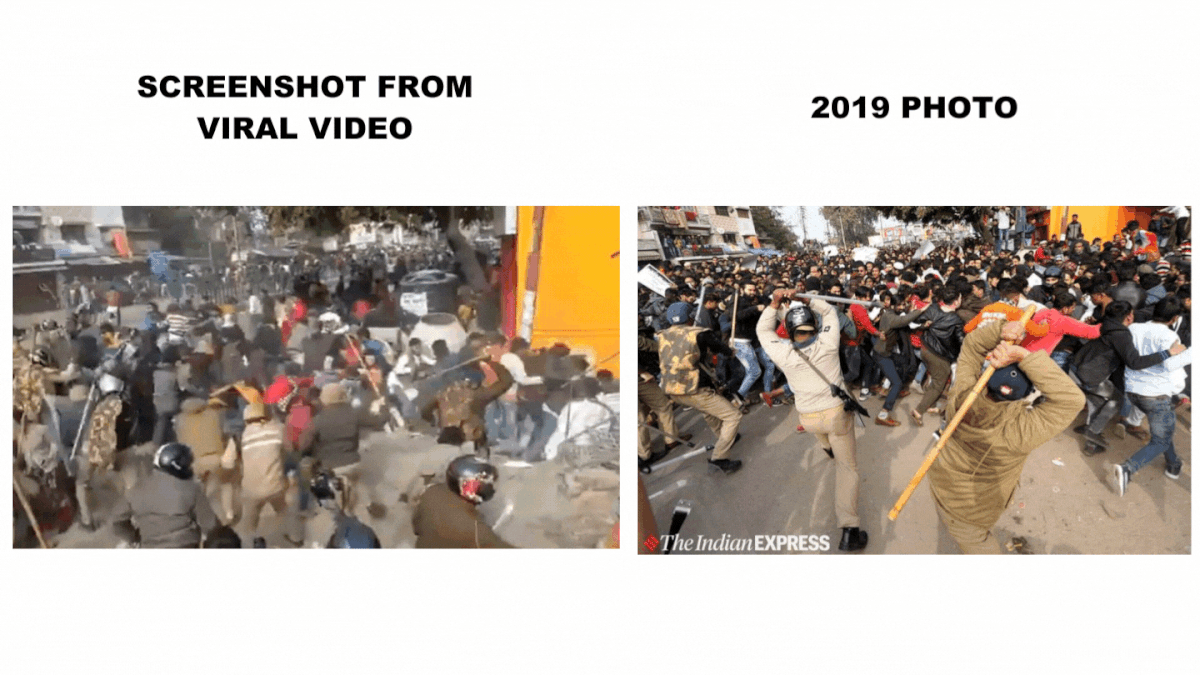 The 2019 video showed the UP police lathi-charging anti-CAA protestors in Lucknow.