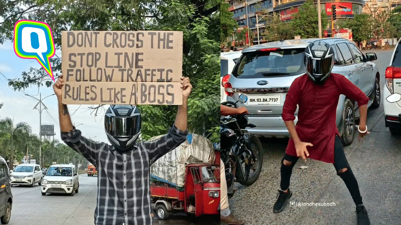 <div class="paragraphs"><p>Helmet Guy aka Subodh Londhe encourages people to follow traffic rules</p></div>