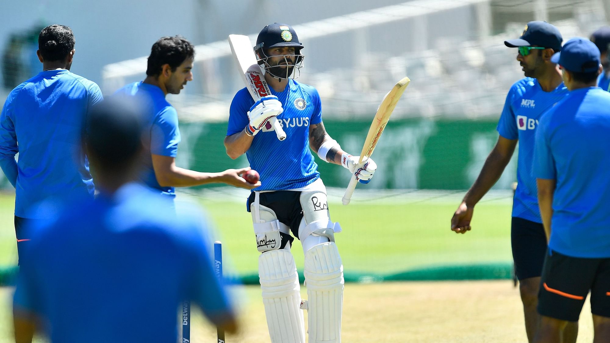 <div class="paragraphs"><p>Virat Kohli at a training session ahead of the third Test against SA</p></div>