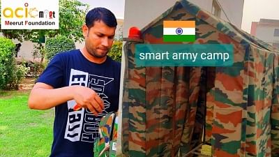 <div class="paragraphs"><p>Developed by Shyam Chaurasia, an engineering student, this Chargeable Smart Army Camp has small heater plates installed in it.</p></div>