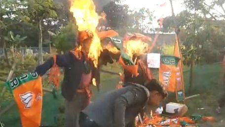 <div class="paragraphs"><p>Bharatiya Janata Party (BJP) functionaries and their supporters in Manipur torched party flags and burned effigies of Prime Minister Narendra Modi and Chief Minister N Biren Singh, after the party on Sunday, 30 January, released a list of candidates for the upcoming Assembly elections.</p></div>