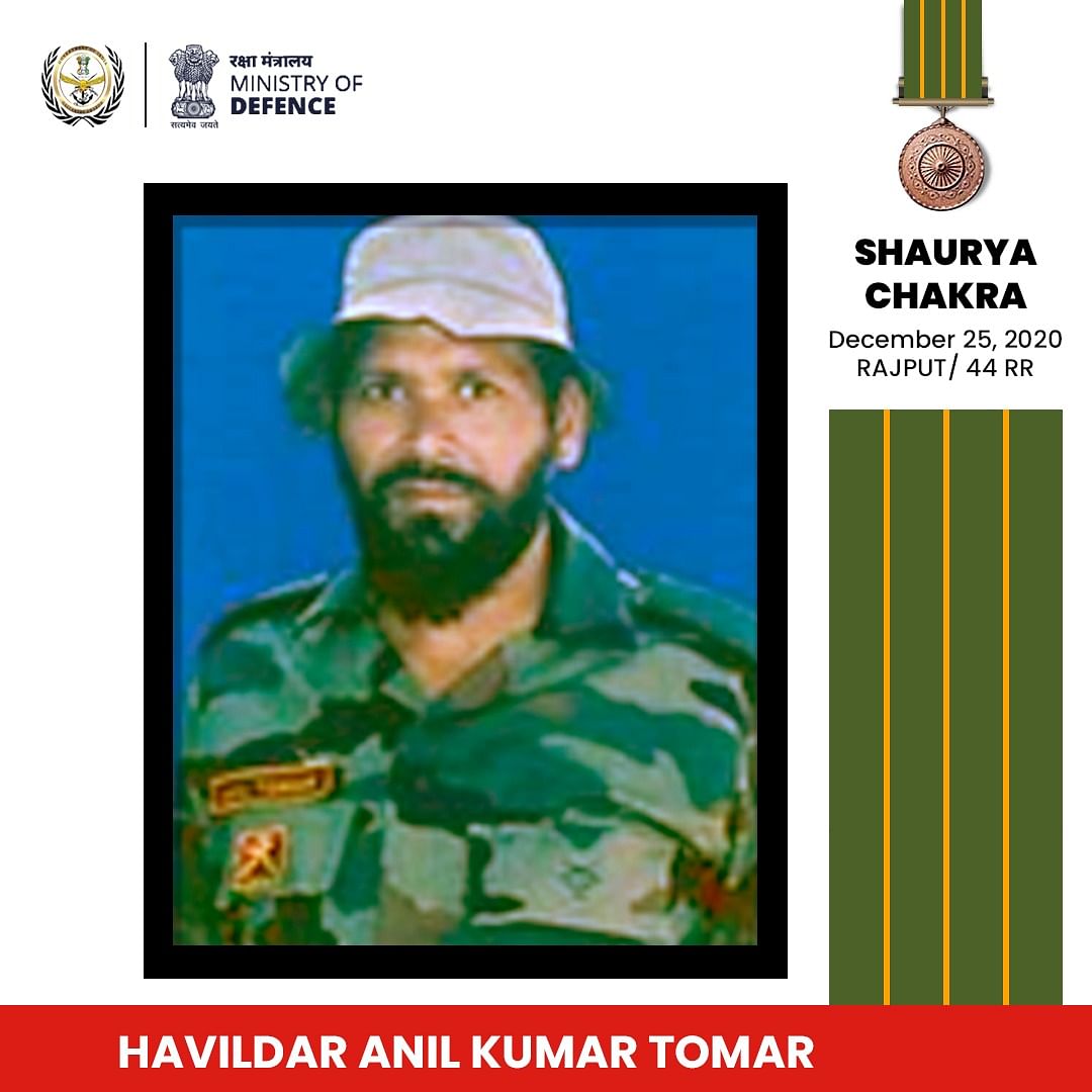 Six Shaurya Chakras were bestowed on Army personnel for displaying courage in their service to the nation.