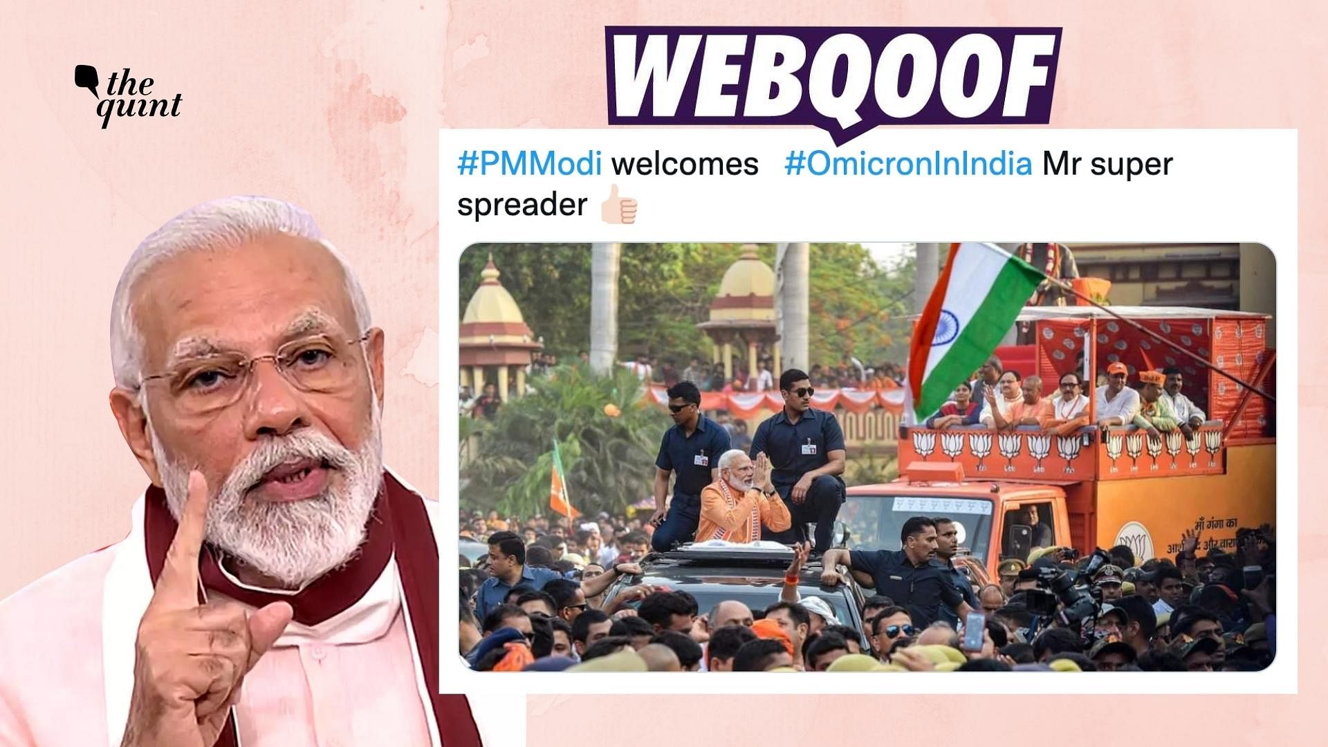 <div class="paragraphs"><p>The claim states that it is a recent photo where Prime Minister Narendra Modi can be seen greeting supporters ahead of the 2019 Lok Sabha polls.&nbsp;</p></div>