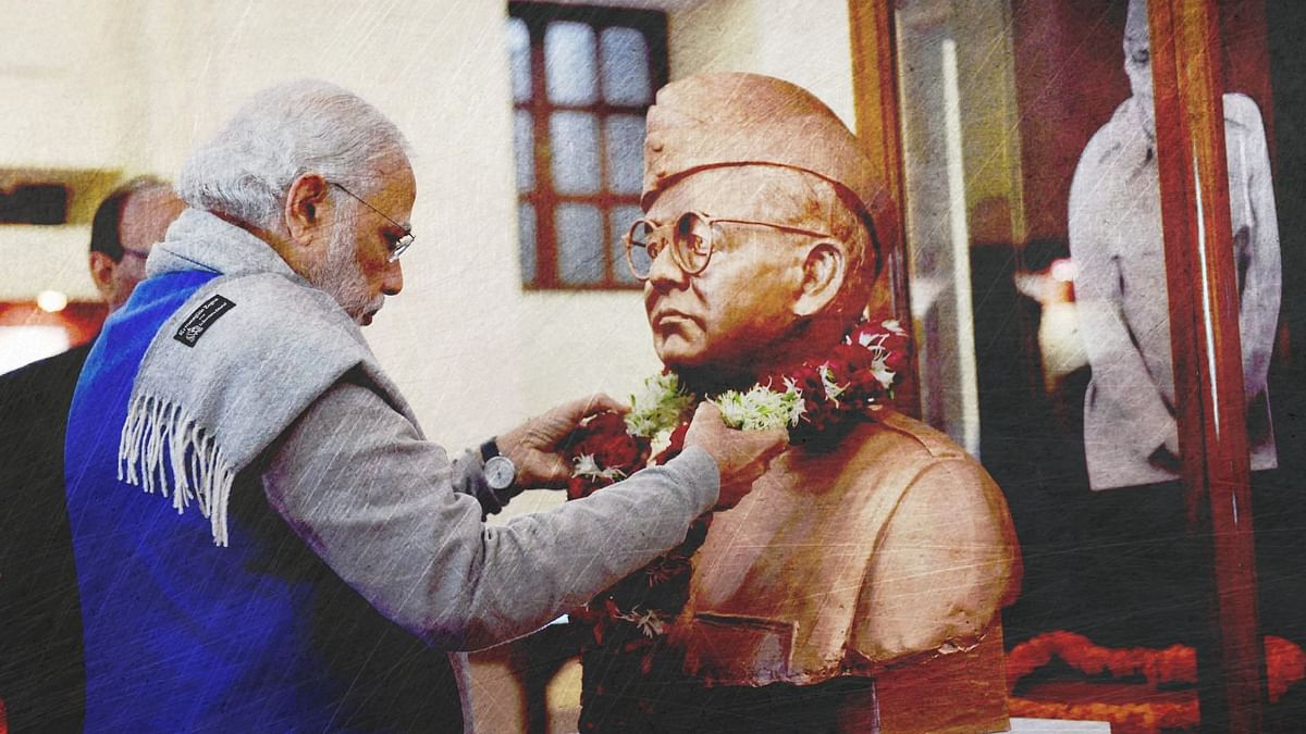<div class="paragraphs"><p>Representative image of PM Narendra Modi paying tribute to Netaji Subhas Chandra Bose.&nbsp;</p></div>