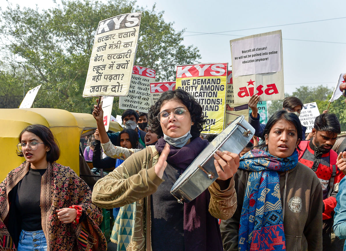 Student organisation AISA said that the protests will continue until a notice on offline classes is released.