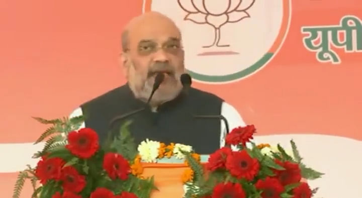 <div class="paragraphs"><p>Amit Shah during his rally in Karhal, UP on 17 February, 2022.</p></div>