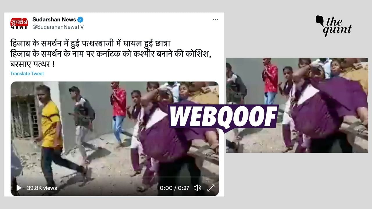 <div class="paragraphs"><p>The claim states that amid the Karnataka Hijab row, a Hindu girl was injured in stone-pelting by a Muslim mob.</p></div>