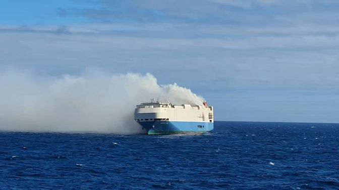 Burning Cargo Ship With 1,100 Porsches, Other Luxury Cars Adrift in the Atlantic
