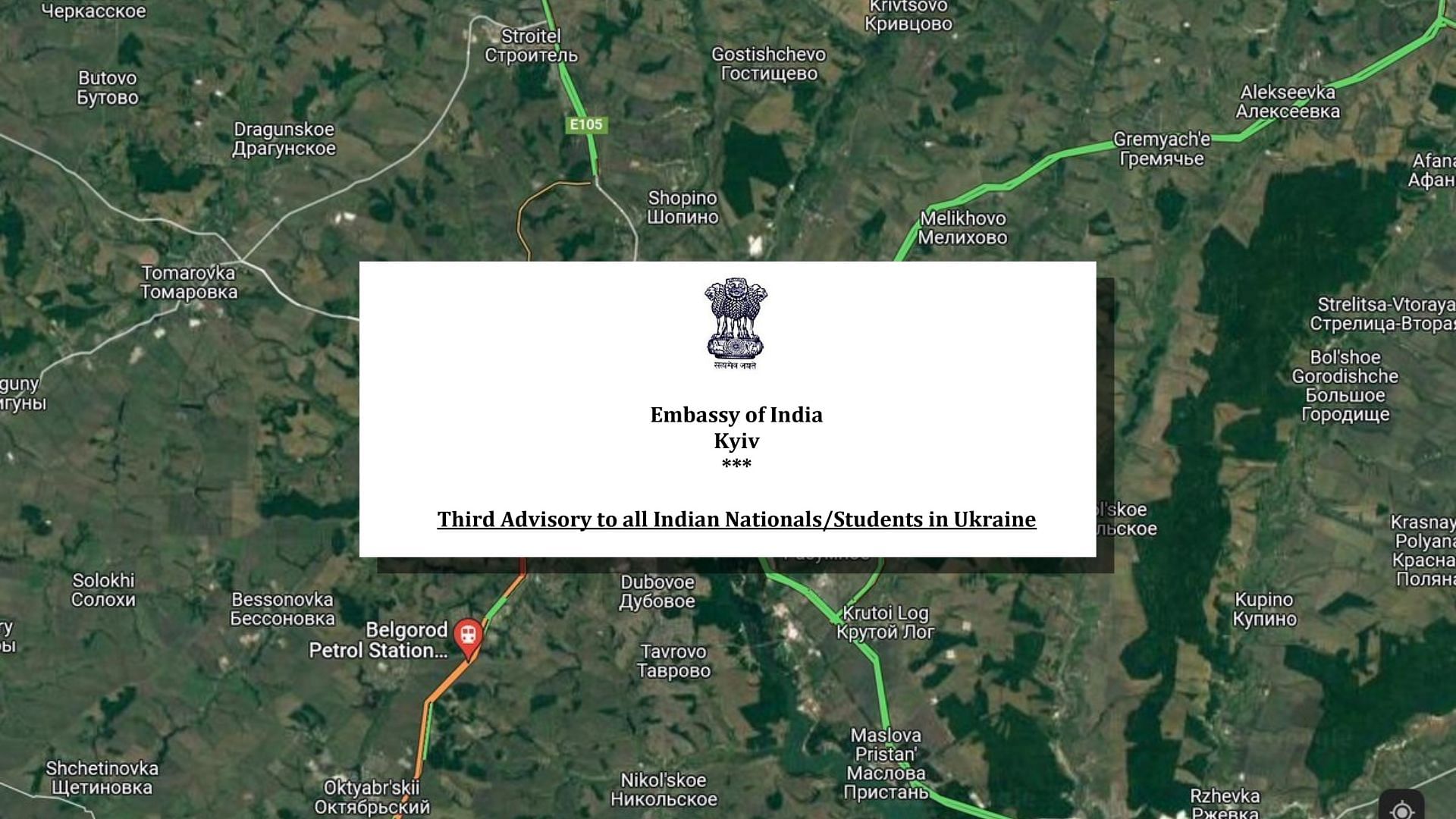 <div class="paragraphs"><p>In an advisory issued on 24 February, the Indian embassy in Kyiv advised Indian citizens in Ukraine to use Google Maps to find nearby bomb shelters.</p></div>