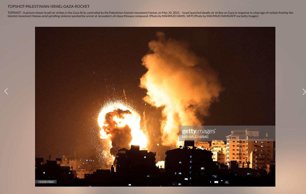 The image is from May 2021 when the Israeli military had conducted airstrikes in the Gaza Strip. 