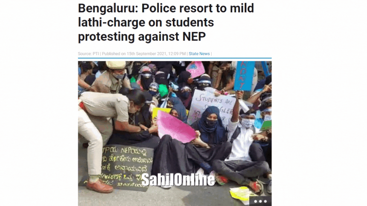 The 2021 video showed the Karnataka police crackdown on students protesting against the National Education Policy.