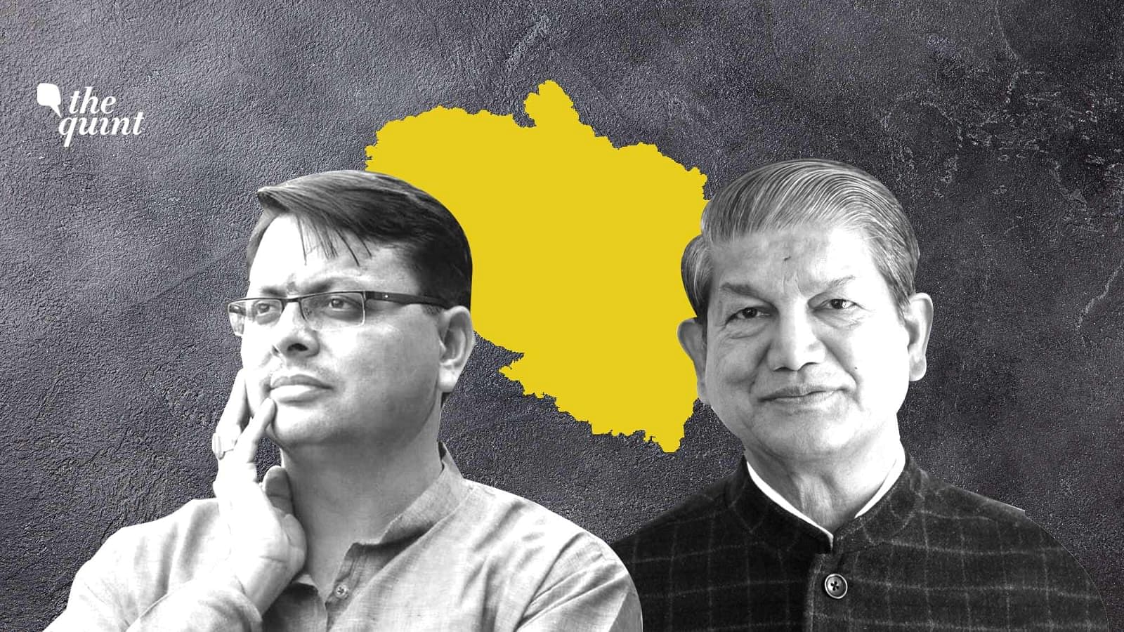 <div class="paragraphs"><p>Chief Minister Pushkar Singh Dhami of the BJP and Harish Rawat of the Congress Party.&nbsp;</p></div>