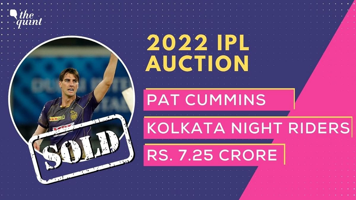 IPL Auction 2022: Pat Cummins has been bought by KKR for Rs 15.5 crore.