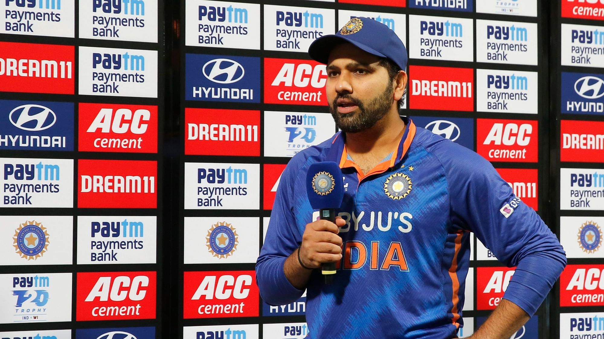 <div class="paragraphs"><p>Rohit Sharma speaks after the match.</p></div>