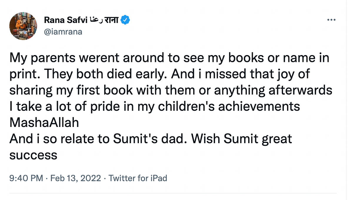 The father of Sumit Roy, one of the writers of Gehraiyaan, urged everyone to watch the movie.