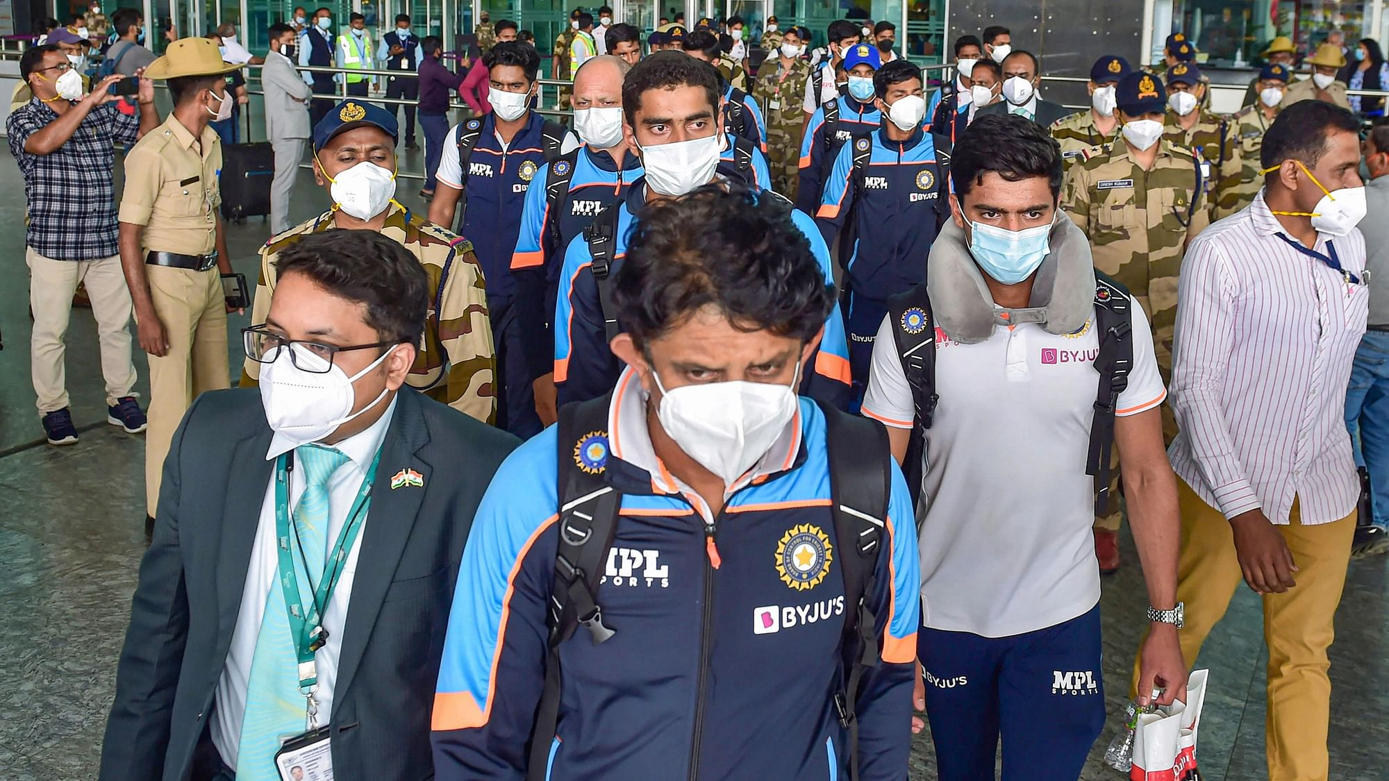 <div class="paragraphs"><p>India U-19 team arrive in Bengaluru.&nbsp;</p></div>