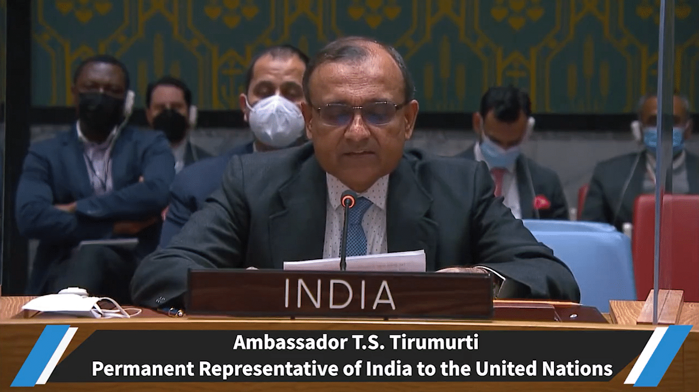 <div class="paragraphs"><p>India's Permanent Representative to the UN Ambassador TS Tirumurti speaking at the UNSC.</p></div>