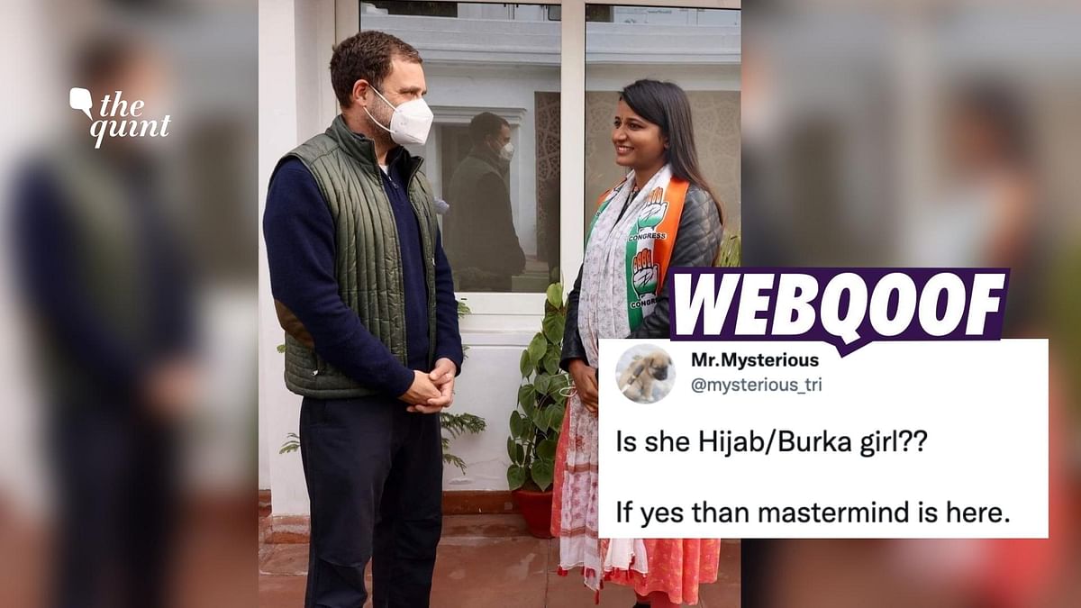 No, That's Not Karnataka Hijab Girl Muskan Khan With Rahul Gandhi