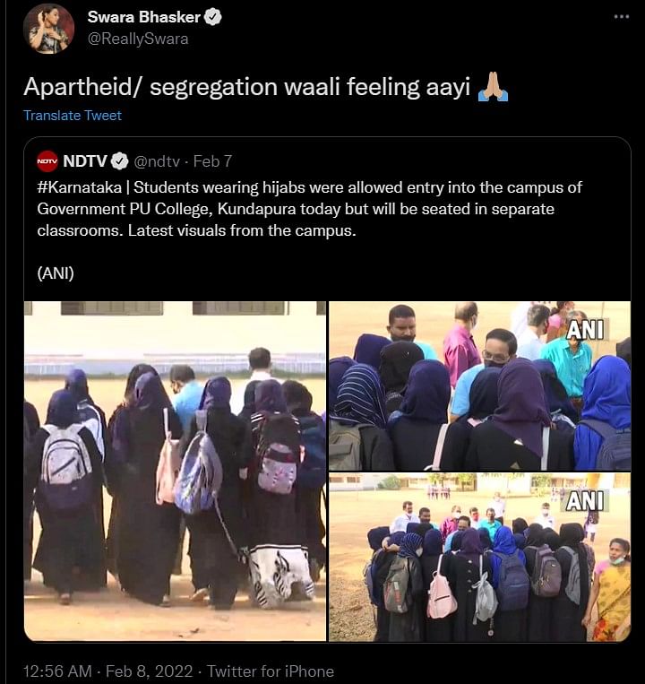 Kamal Haasan tweeted that the Karnataka hijab row is distressing.