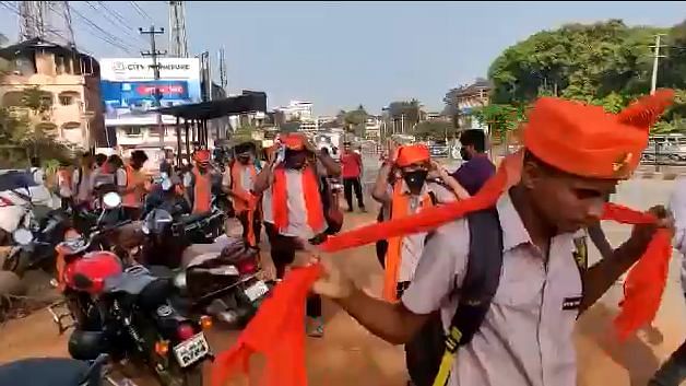 <div class="paragraphs"><p>A ruckus erupted at Mahatma Gandhi Memorial College in Udupi on Tuesday, 8 February, after a mob of male students donning saffron scarves and headgear protested against the wearing of hijab on campus.</p></div>