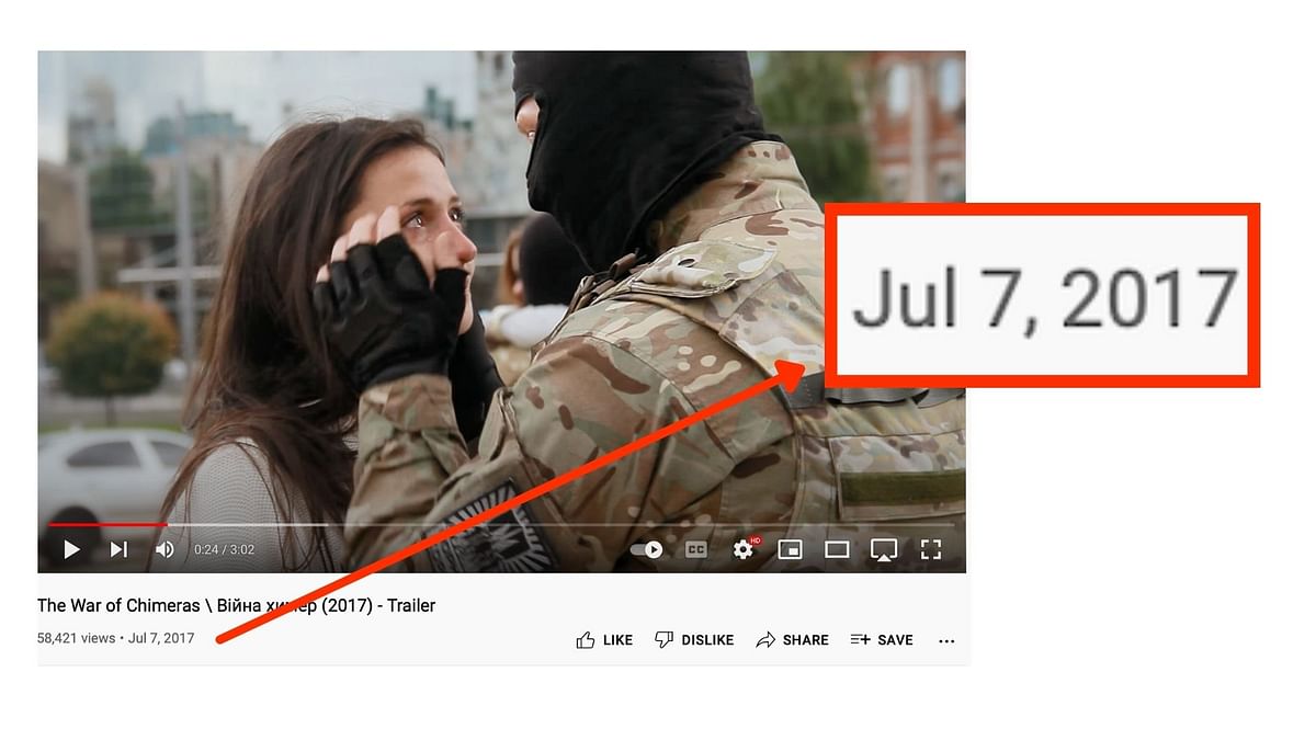 The clip is from a 2017 film titled 'The War of Chimeras,' which is based on the 2014 Battle of Ilovaisk in Ukraine.