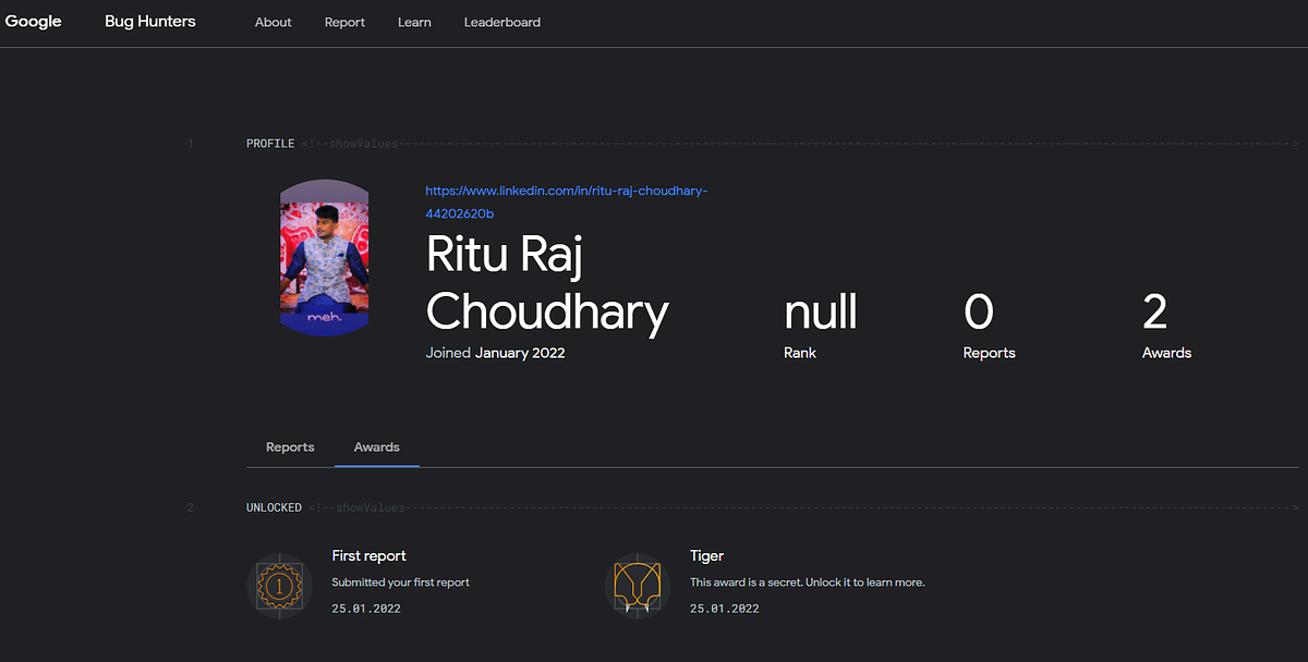 Bihar's Ritu Raj Chowdhury has disovered and reported a potential bug to Google.