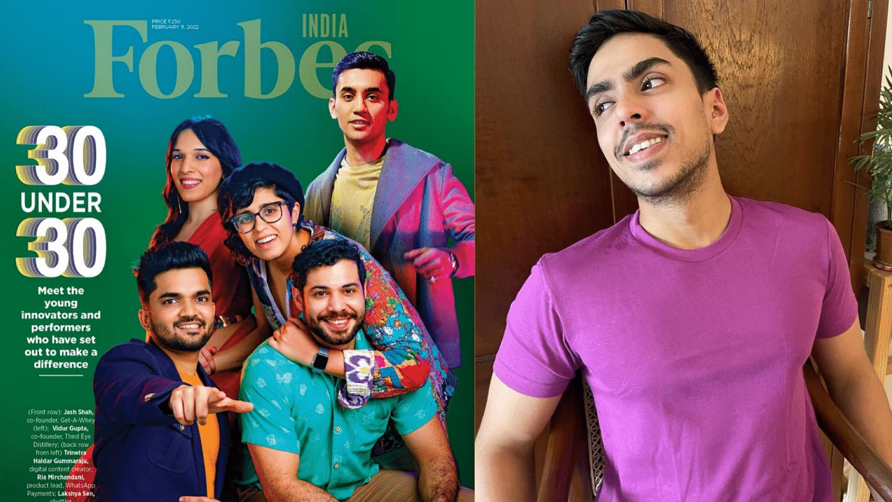 <div class="paragraphs"><p>Dr Trinetra Haldar on the cover of Forbes India; actor Adarsh Gourav.</p></div>