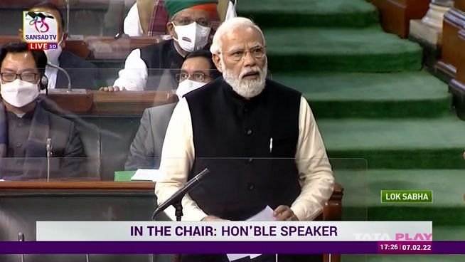<div class="paragraphs"><p>Prime Minister Narendra Modi addressed the Lok Sabha on the Motion of Thanks to the President's Address.</p></div>