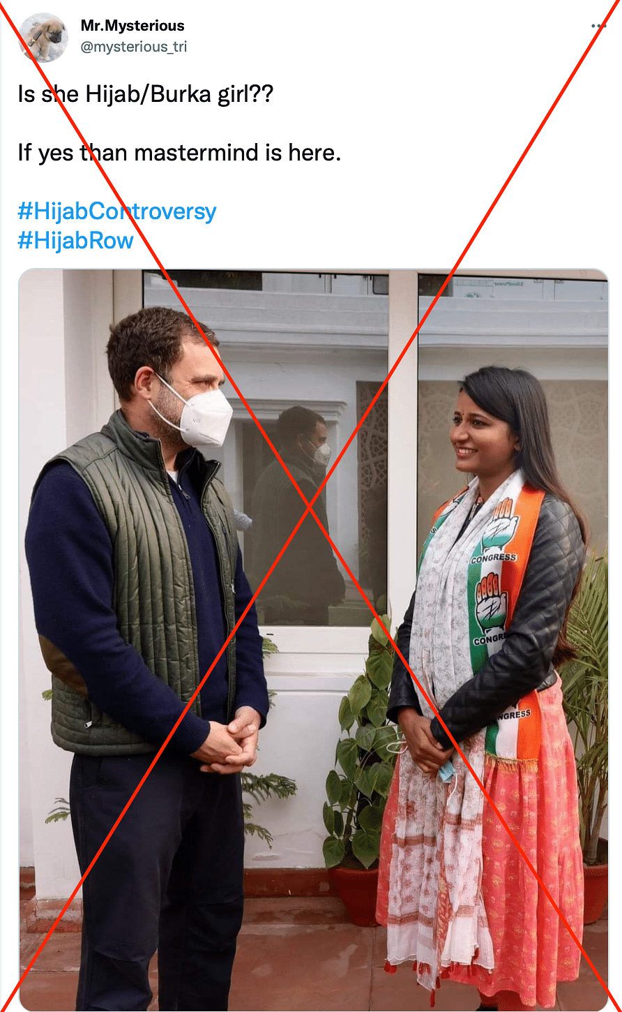 The woman seen in the photo with Rahul Gandhi is Barkagaon MLA Amba Prasad from Jharkhand.
