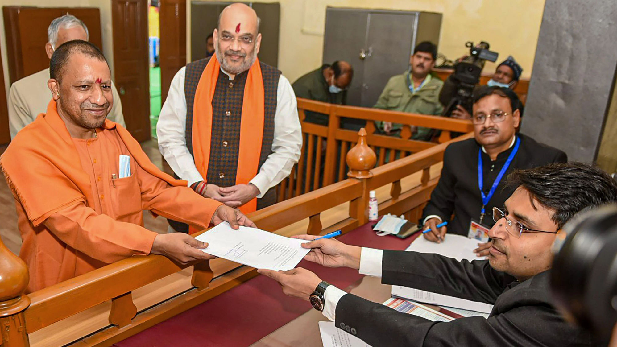<div class="paragraphs"><p>Gorakhpur: UP Chief Minister Yogi Adityanath with Union Home Minister Amit Shah files his nomination for upcoming UP Assembly elections</p></div>