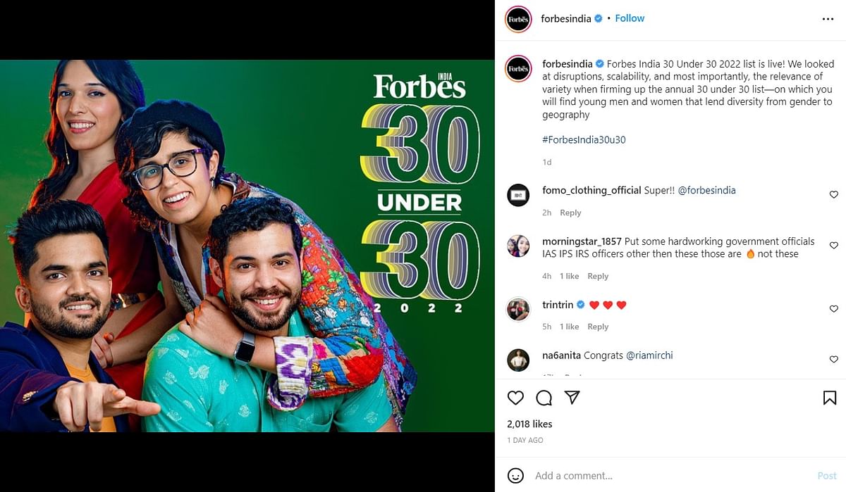 Dr. Trinetra Haldar Gummaraju and Adarsh Gourav are part of Forbes' '30 Under 30' list of 2022.