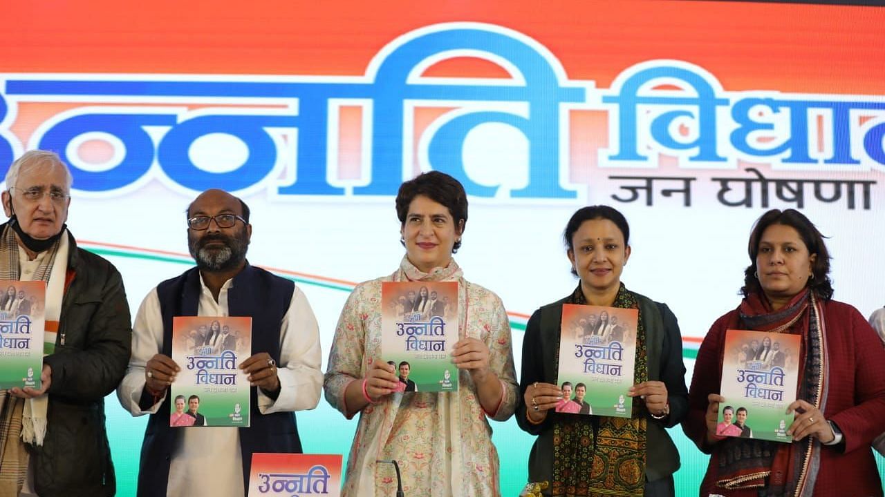 <div class="paragraphs"><p>Congress leader Priyanka Gandhi Vadra on Wednesday, 9 February, launched the party's manifesto.</p></div>