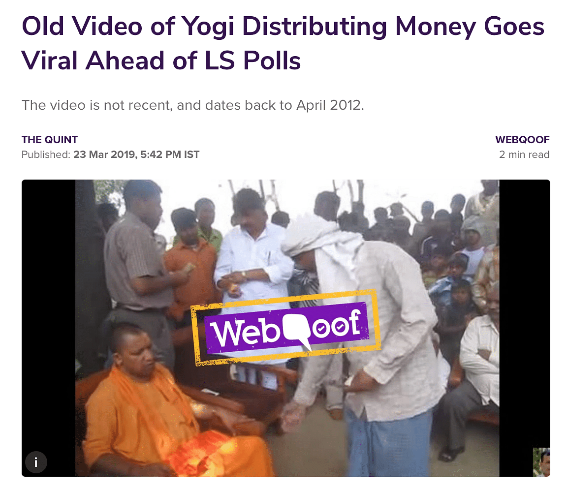 The Quint had previously debunked the video and found that money was given out to farmers who farms caught fire.