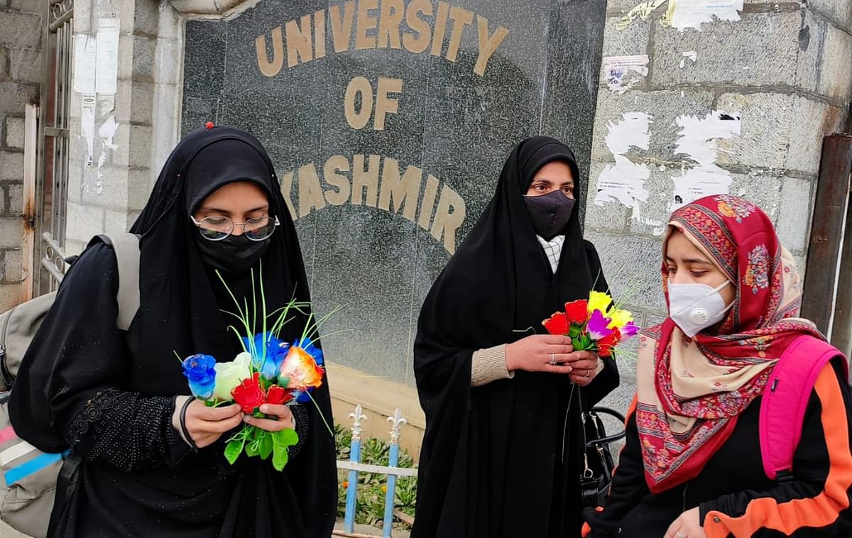 On 13 February, women from Budgam district staged a peaceful protest over the hijab ban.