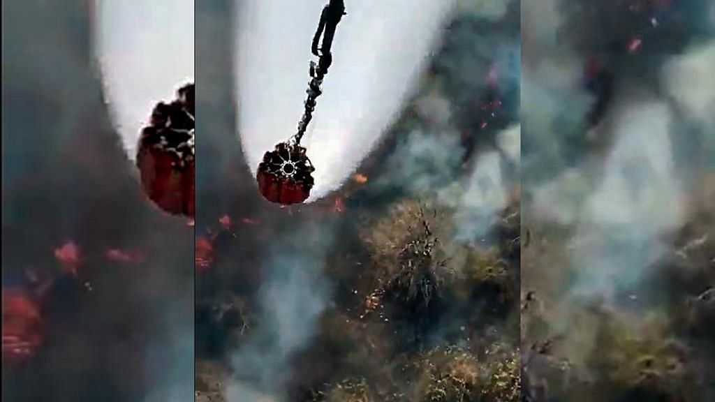 <div class="paragraphs"><p>IAF helicopters are being used to spray water over a forest fire in the Sariska Tiger Reserve, in Alwar district.</p></div>