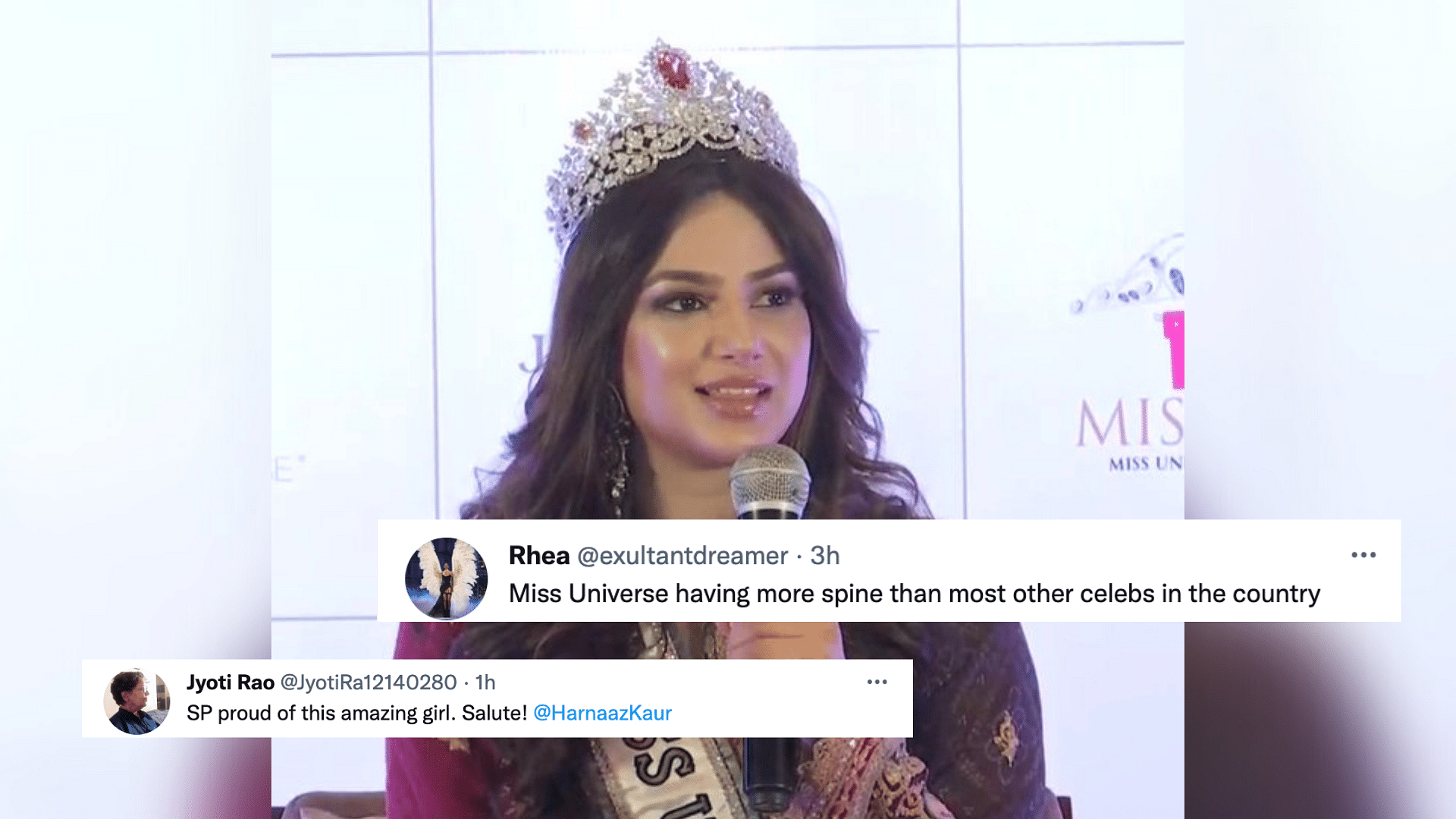 <div class="paragraphs"><p>Miss Universe 2021 Harnaaz Sandhu on Hijab ban.</p></div>