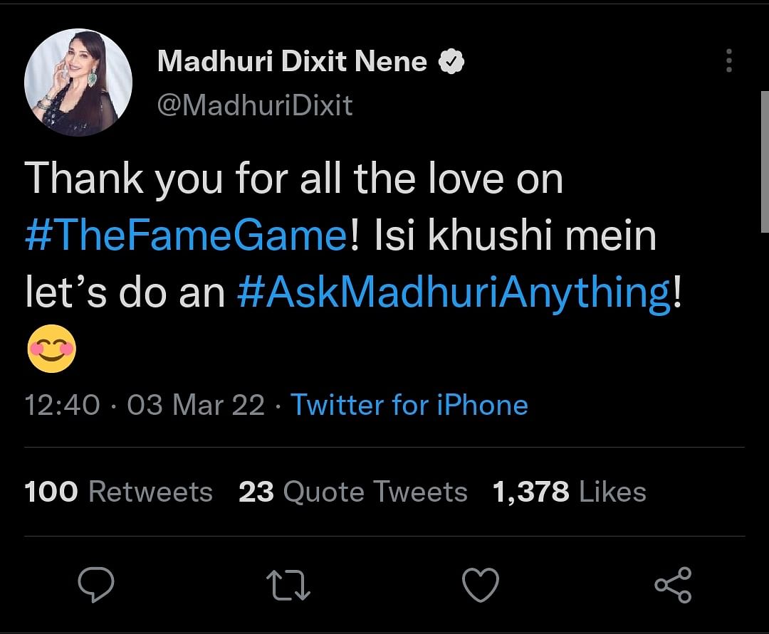 Madhuri Dixit also talked about the similarities between her and her 'The Fame Game' character Anamika Anand.