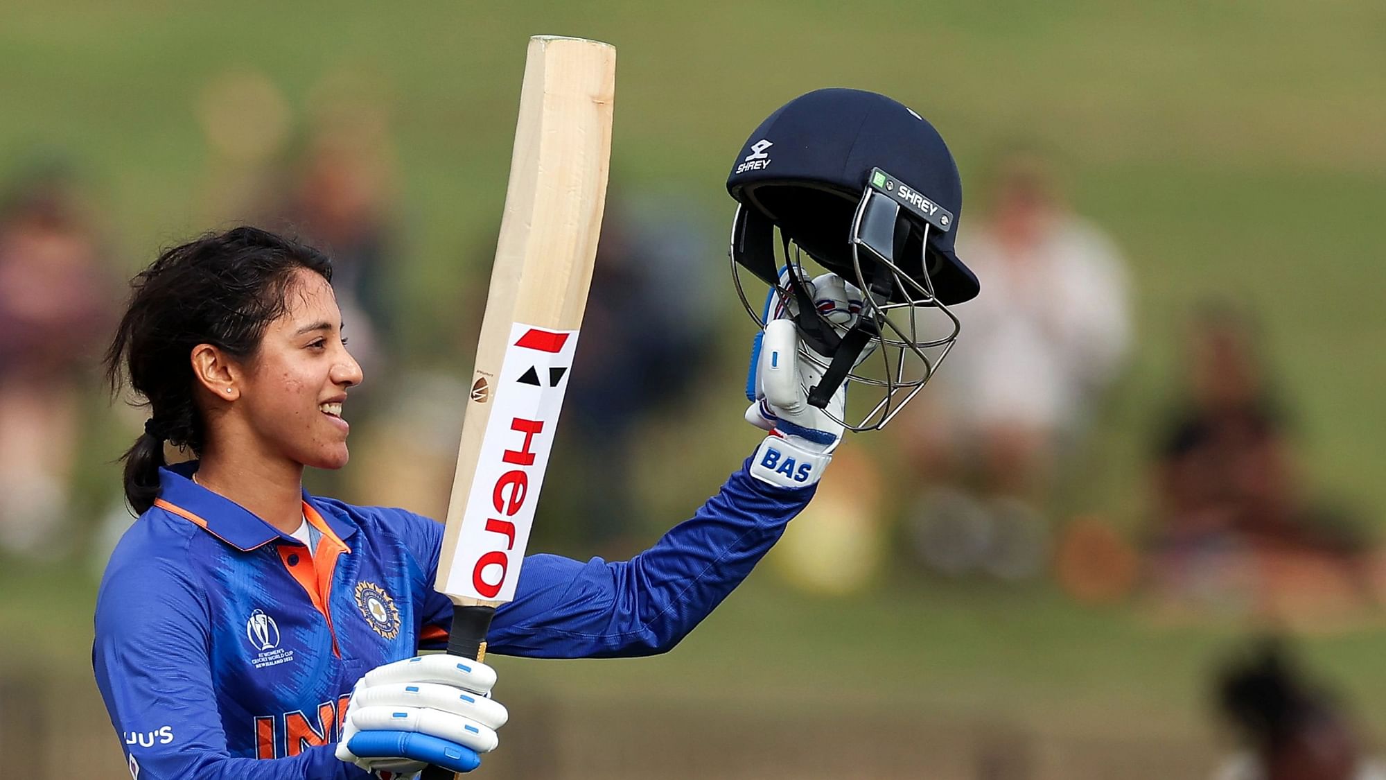 <div class="paragraphs"><p>Smriti Mandhana scored 123 against WI&nbsp;</p></div>