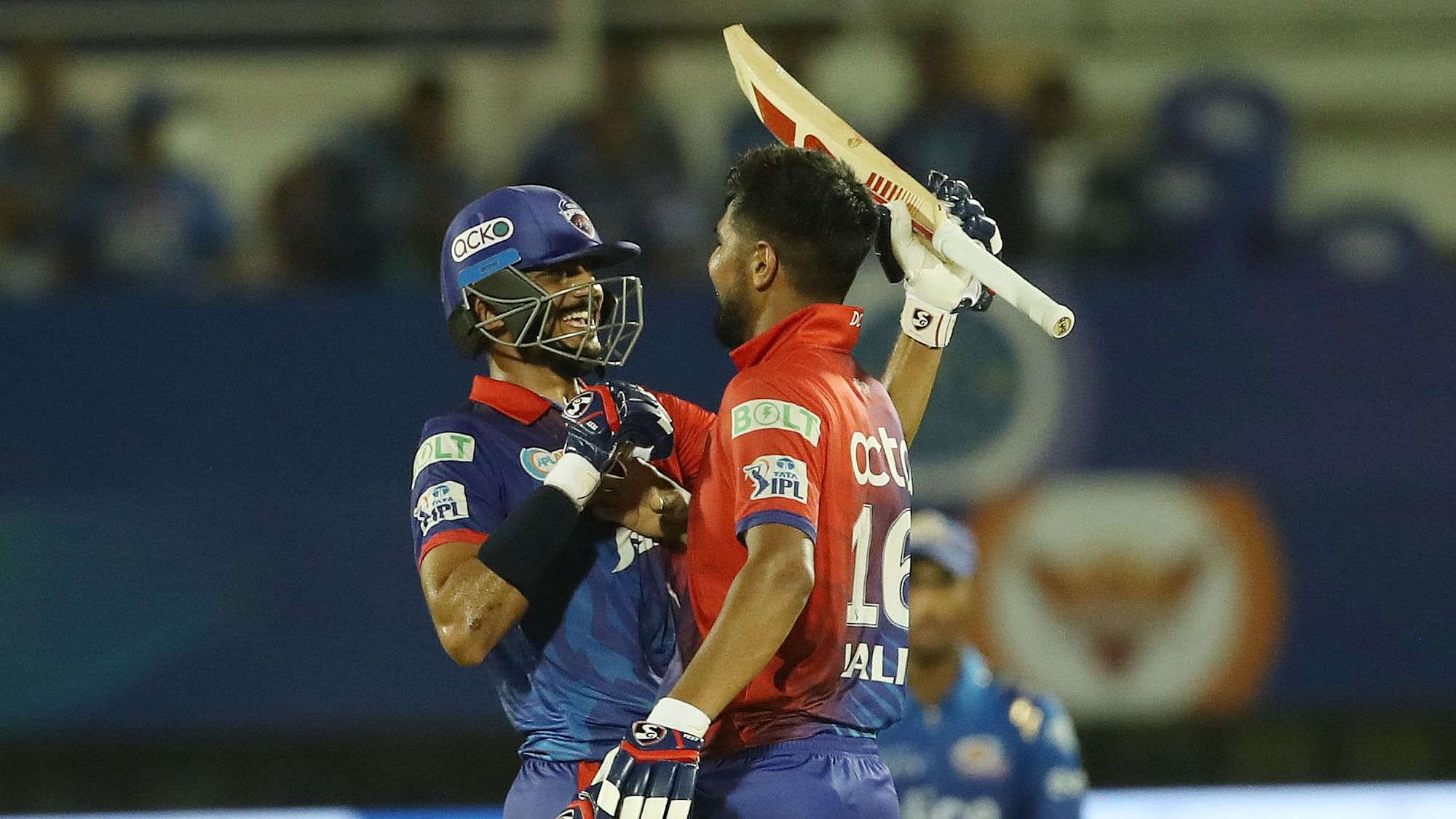 <div class="paragraphs"><p>Axar Patel and Lalit Yadav celebrate after the win.</p></div>