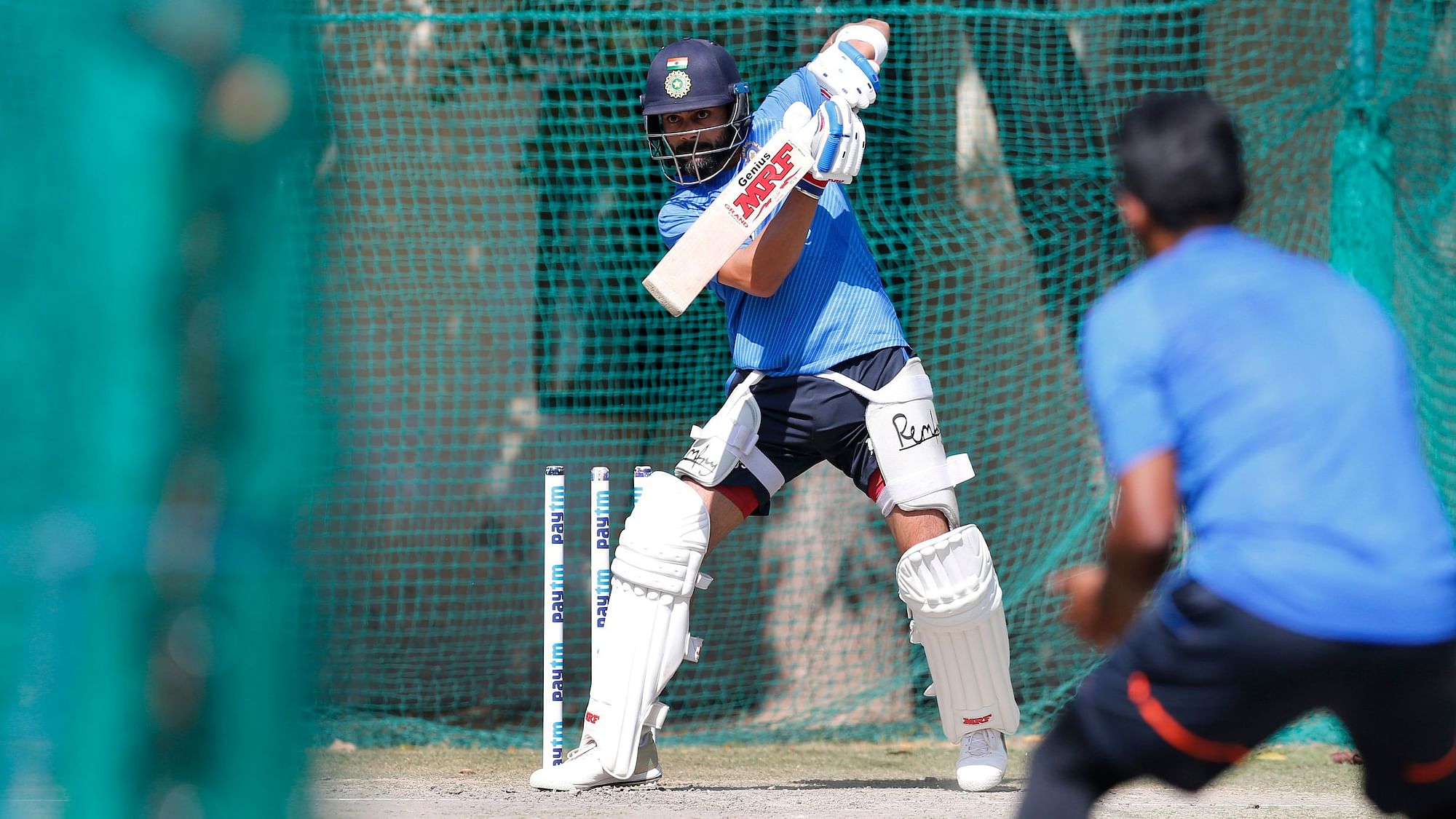 <div class="paragraphs"><p>Former Indian skipper sweats it out in the nets, giving his all for the rescheduled fifth Test versus England.</p></div>