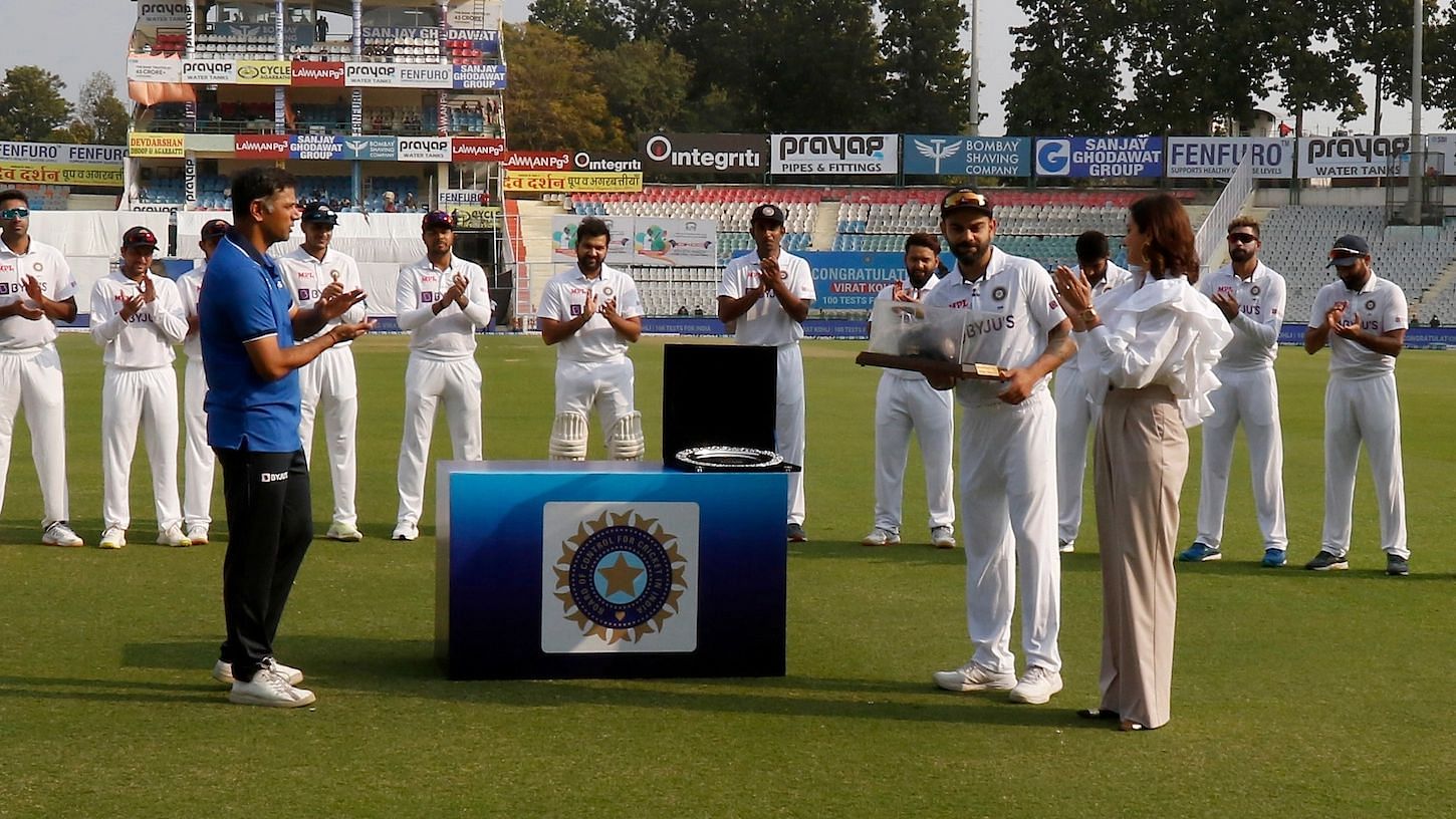 <div class="paragraphs"><p>Virat Kohli was gifted a special cap to mark the occasion of his 100th Test.</p></div>