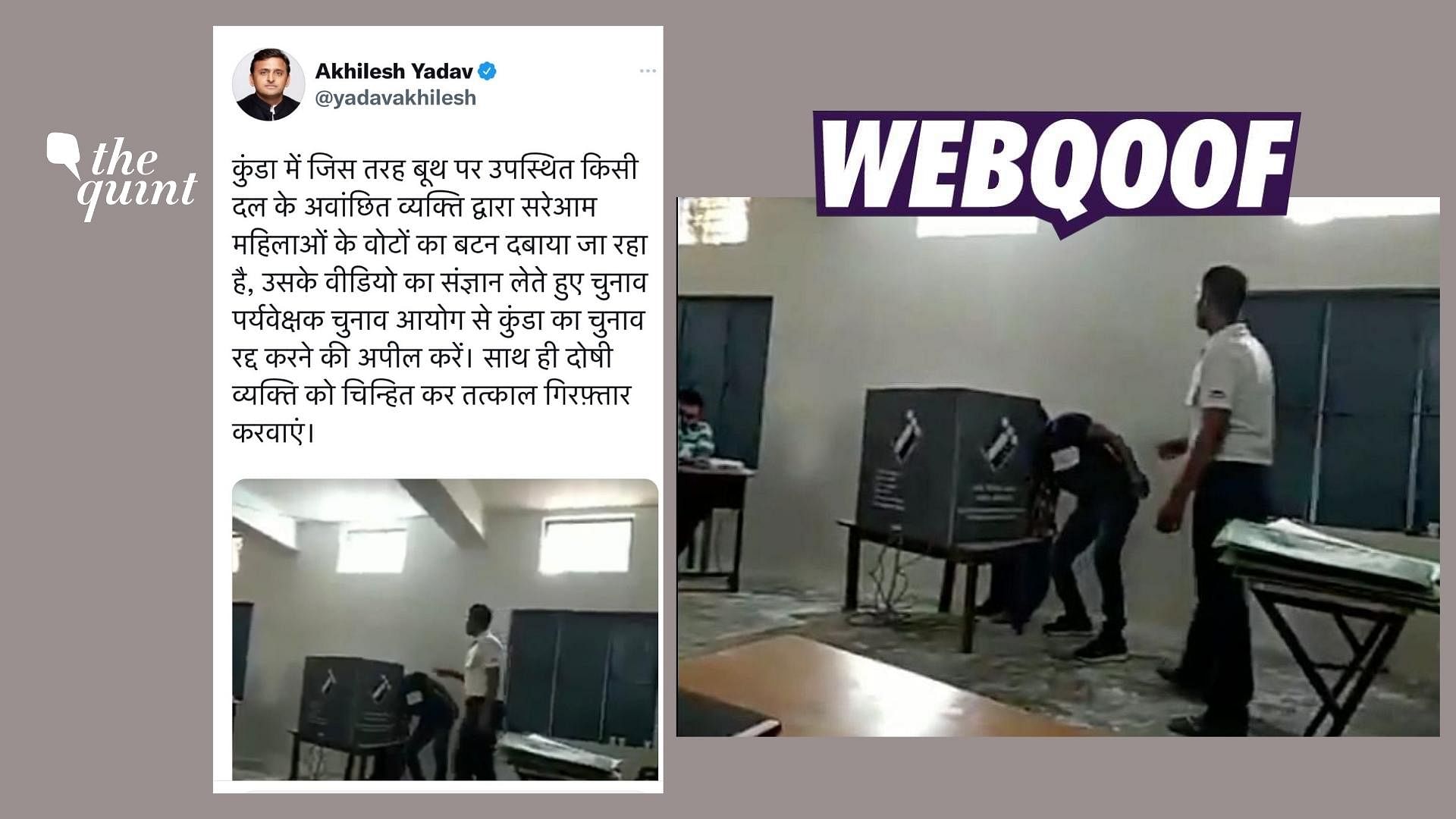 <div class="paragraphs"><p>The claim states that the video shows booth capturing in Uttar Pradesh's Kunda.</p></div>
