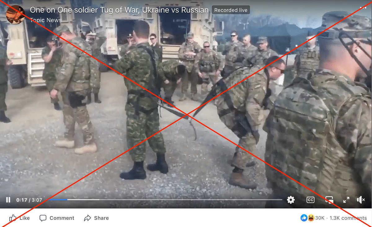 The video dates back to 2012 and shows a friendly match between US and Canadian defence personnel.