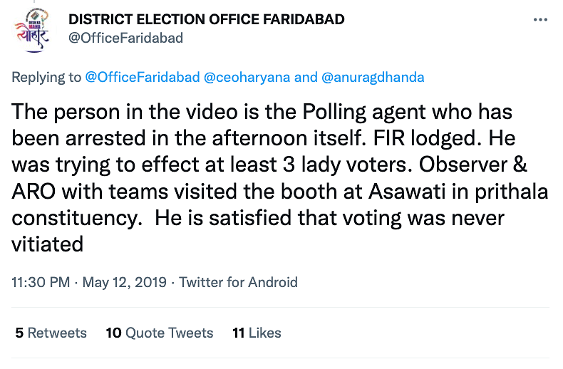 The video dates back to the 2019 Lok Sabha elections and shows a booth-capturing incident in Haryana.